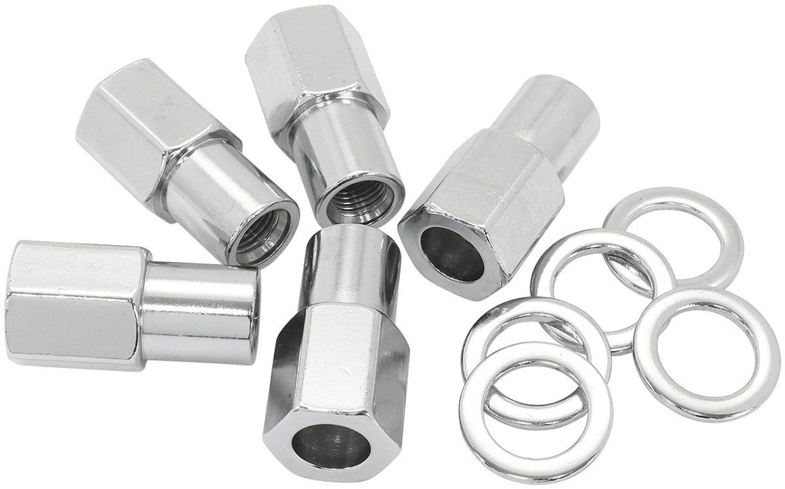 0.750" Shank OpenChrome Wheel Nuts - M12 x 1.50mm  Pack of 5, Washer Seat with Shank
