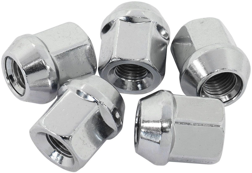 Acorn Short Open Chrome Wheel Nuts - M14 x 1.50mm  Pack of 5, 60 Degree Taper