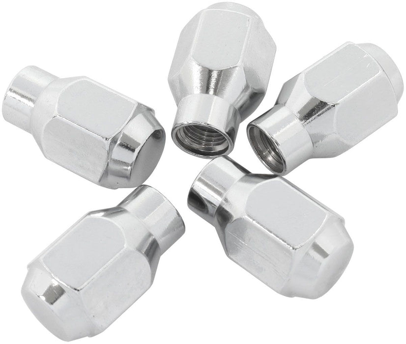Conical ET Style Closed Chrome Wheel Nuts - 7/16-20"  Pack of 5, 60 Degree Taper with 0.670" Shank Diameter
