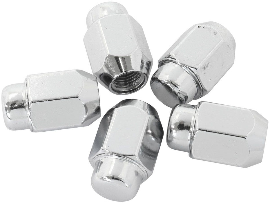 Acorn Medium Closed Chrome Wheel Nuts - M12 x 1.50mm  Pack of 5, 60 Degree Taper