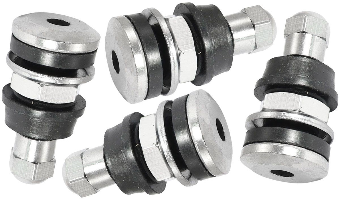 Bolt In Valve Stems - Chrome Finish  Pack of 4, suits 7/16" &amp: 5/8" Hole