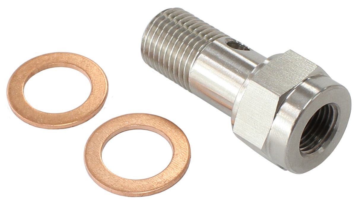 Stainless Steel Banjo Bolt with 1/8" NPT Port  M12 x 1.25mm Thread