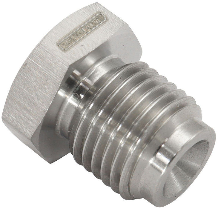 Stainless Steel Inverted Flare Hex Port Plug 1/2"-20   Sold Individually