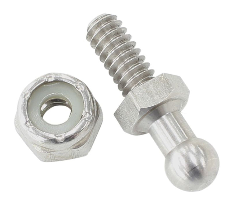 Carburettor Linkage Throttle Ball  Stainless Steel, Thread size 10-24 UNC with 3/8" hex nut. Nyloc nut included