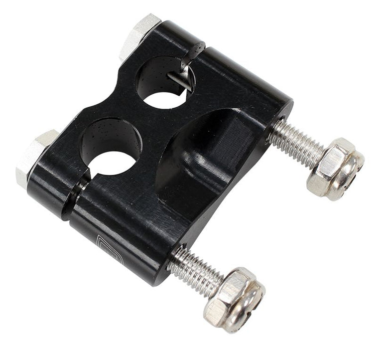 Billet Aluminium Clip Style Dual Cable Mount  Full Clamp, Black Finish