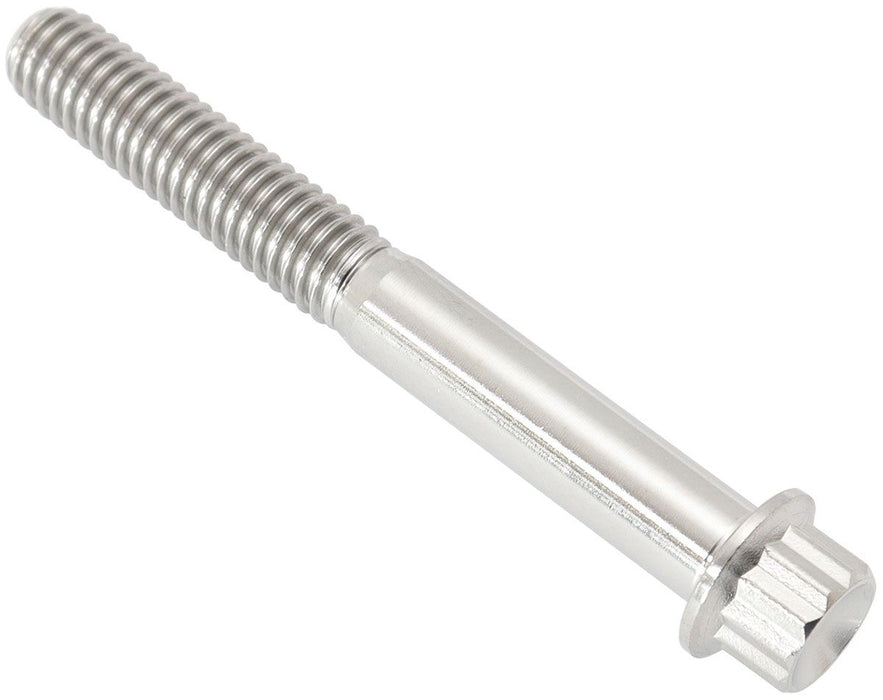 M6 x 1.00mm, UHL 50mm Titanium Bolt 12Point Head, Natural Finish, Sold Single.