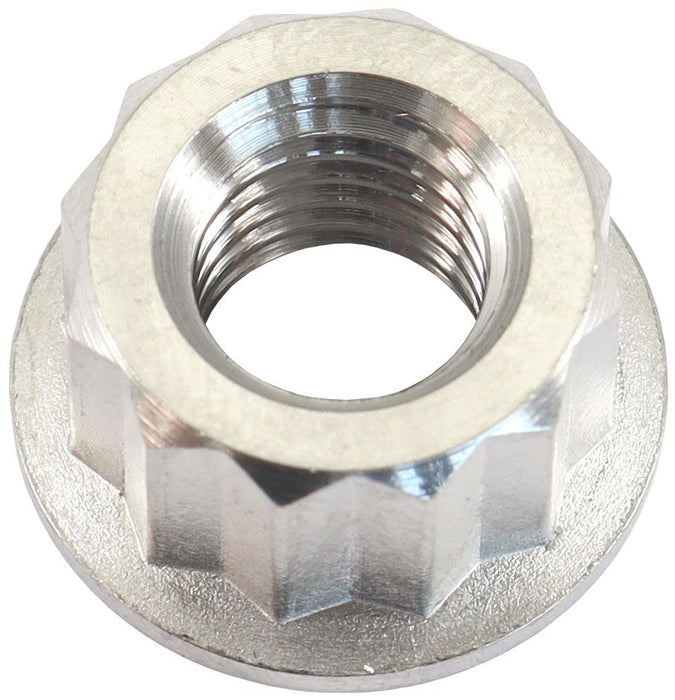 M8 x 1.25mm Titanium 12 Point Nut  Natural Finish, Sold Single