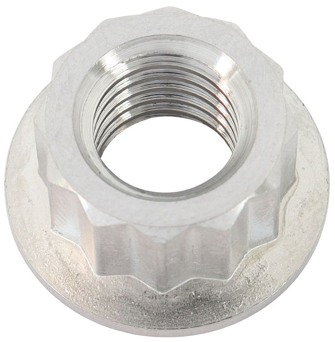 M10 x 1.50mm Titanium 12 Point Nut  Natural Finish, Sold Single