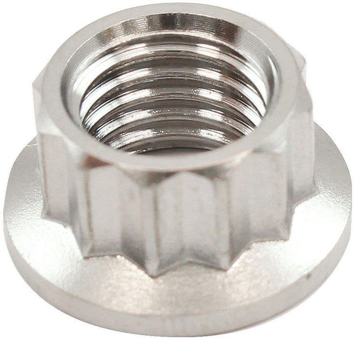 Aeroflow 3/8" Titanium 12 Point Nut Natural Finish, Sold Single