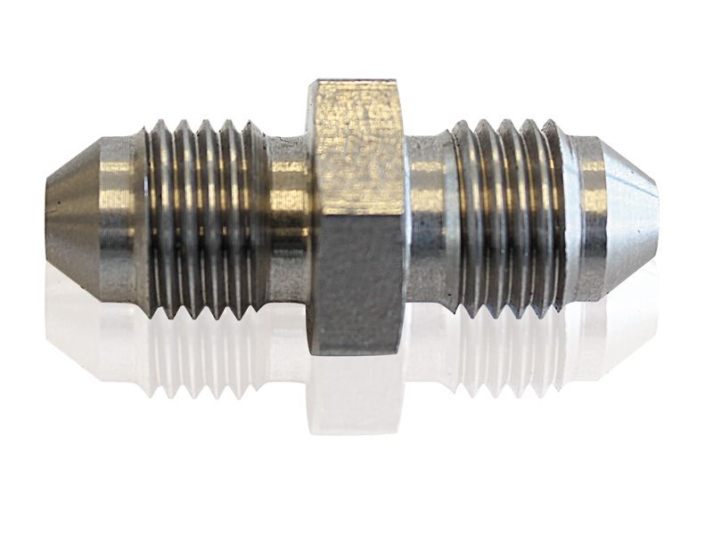Stainless Steel Male Flare Union Fitting -4AN   Male -4AN to Male -4AN (Short)