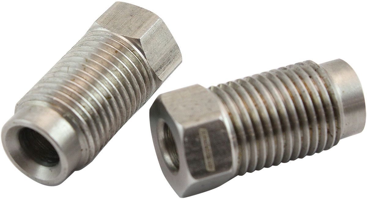 Stainless Steel Inverted Flare Long Tube Nuts (Pair) M10 x 1.0mm to 3/16" Hard Line, UHL 15mm