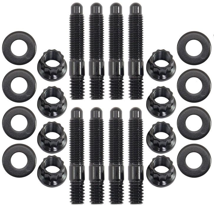 Universal Valve Cover Stud Kit 1/4-20" OAL 1.50", Pack of 8 - Black Finish  12 PointNuts, 8740 Material