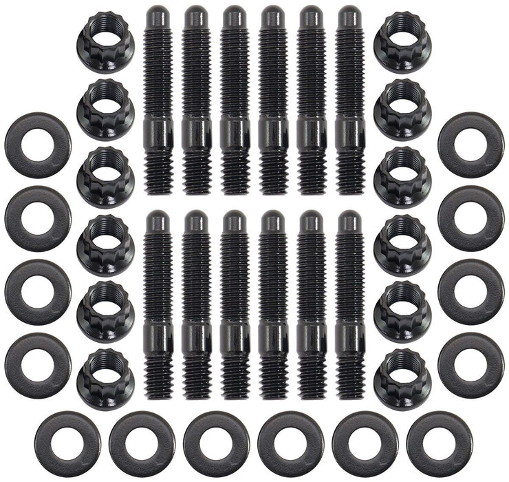 Universal Valve Cover Stud Kit 1/4-20" OAL 1.50", Pack of 12 - BlackFinish  12 PointNuts, 8740 Material