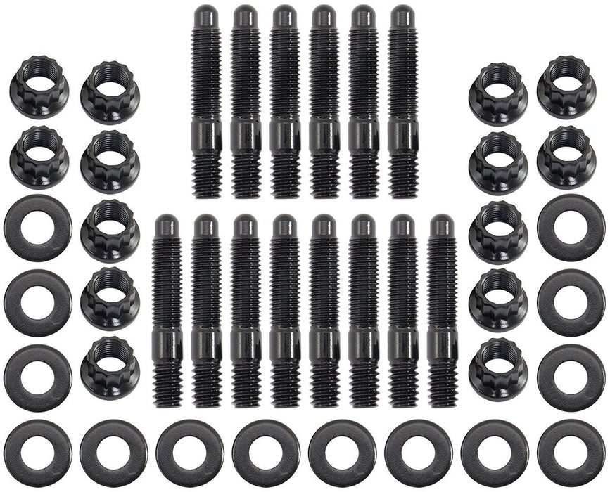 Universal Valve Cover Stud Kit 1/4-20" OAL 1.50", Pack of 14 - BlackFinish  12 PointNuts, 8740 Material