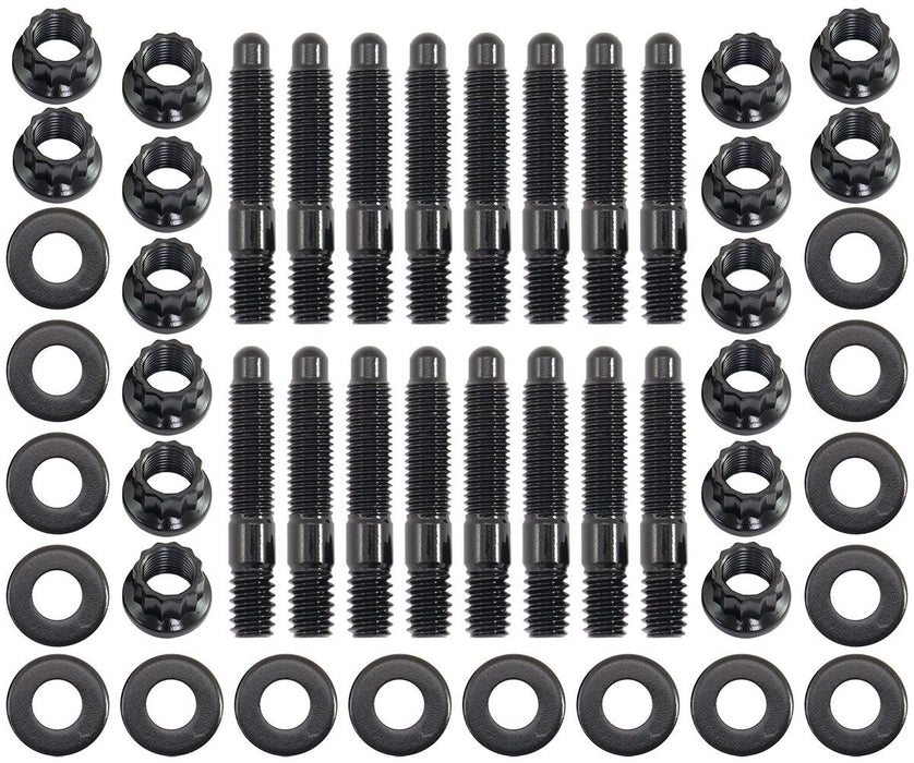 Universal Valve Cover Stud Kit 1/4-20" OAL 1.50", Pack of 16 - BlackFinish  12 PointNuts, 8740 Material