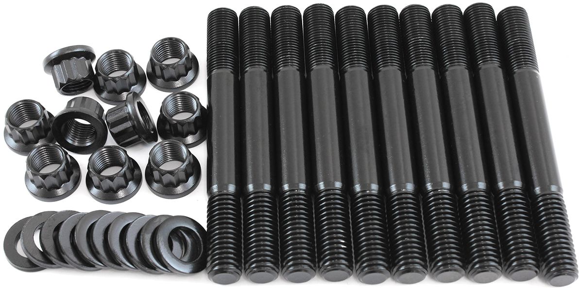 Aeroflow Small Block Ford Windsor 351 2 Bolt Main Stud Kit 12 Point Nuts and 8740 Grade Material
