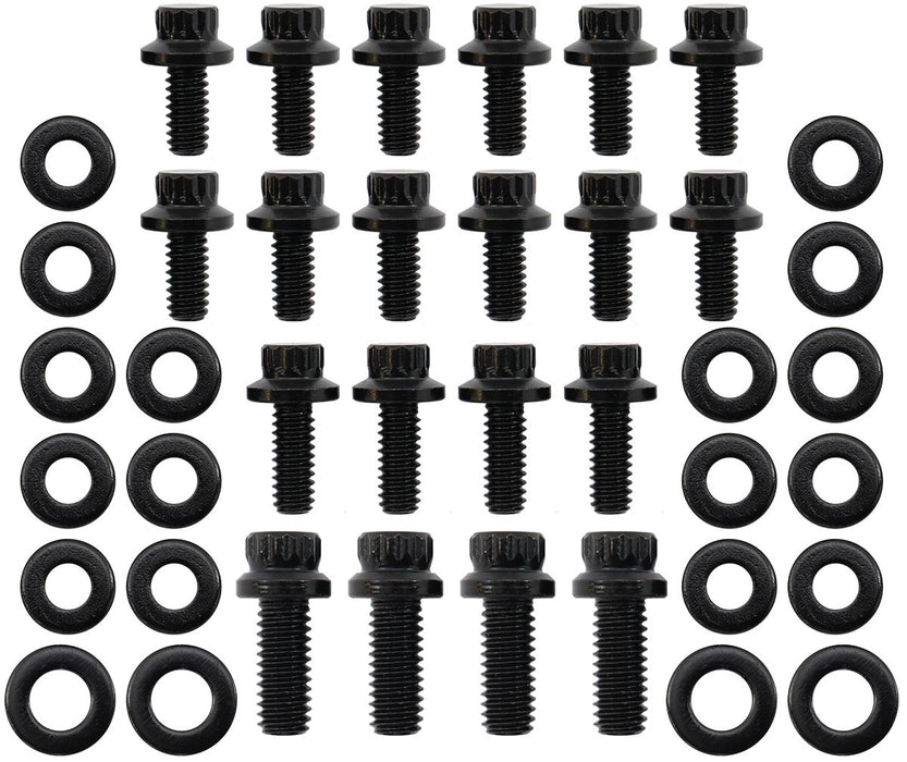 Holden V8 253-308 Oil Pan Bolt Kit - Black Finish  12 Point Head and 8740 Grade Material
