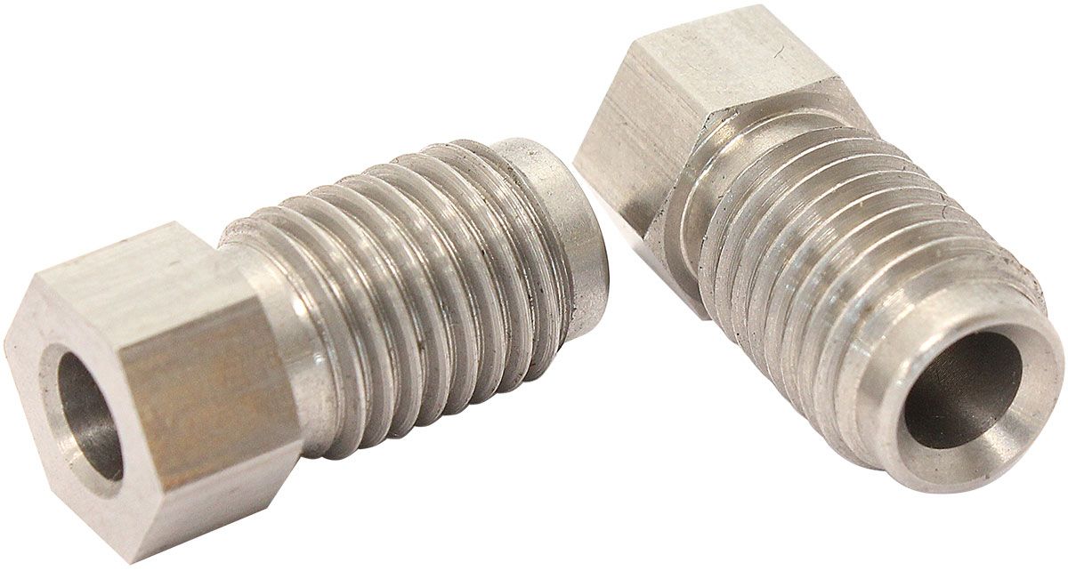 Stainless Steel Inverted Flare Tube Nuts (Pair) M10 -1.25mm to 3/16" Hard Line