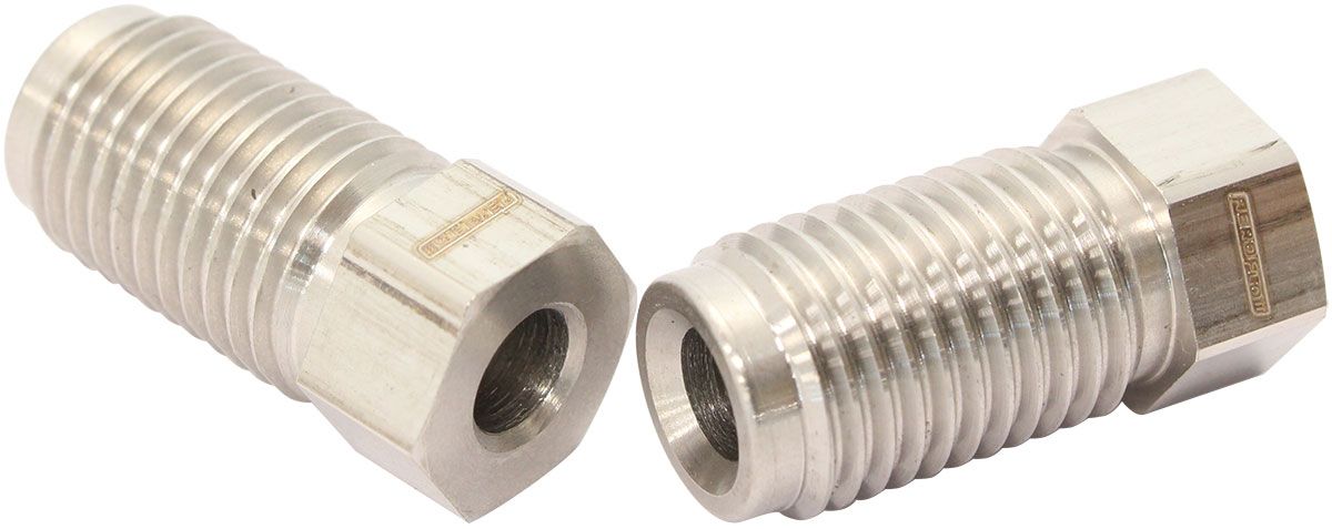 Stainless Steel Inverted Flare Tube Nuts (Pair)  7/16"-20 to 3/16" Hard Line