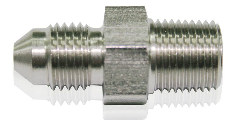 Stainless Steel NPT Male to AN Fitting   1/8" NPT to Male -3AN