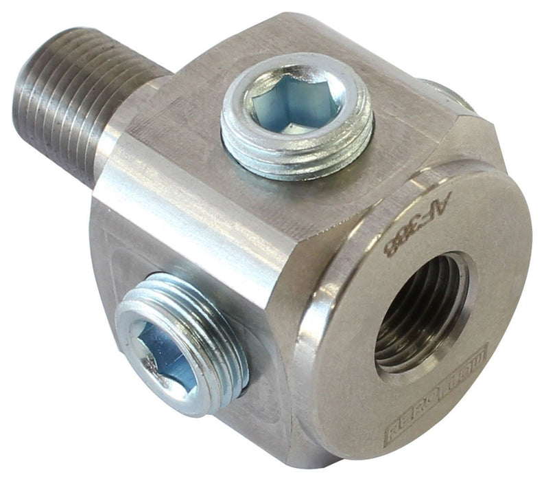 Aeroflow BSP To NPT Block Tee Stainless Steel Adapter 1 x Male1/8" BSP with 5 x Female 1/8" NPT
