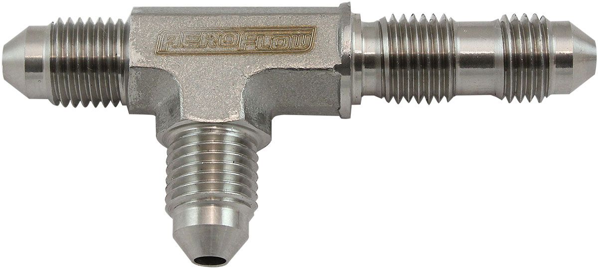 Stainless Steel Bulkhead Tee On the Run -3AN Bulkhead Nut Sold Separate