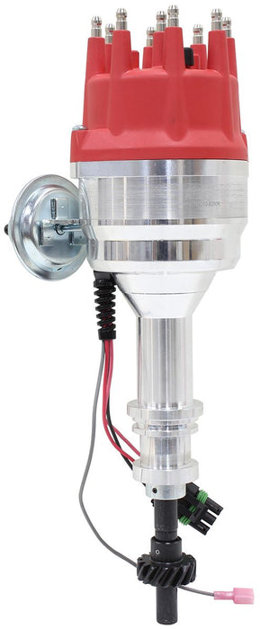 Aeroflow XPRO Ford Cleveland Ready to Run Distributor, Machined Aluminium Body with Red Cap Suit Ford 302 and 351 Cleveland, Ford Big Block 429 and 460 V8