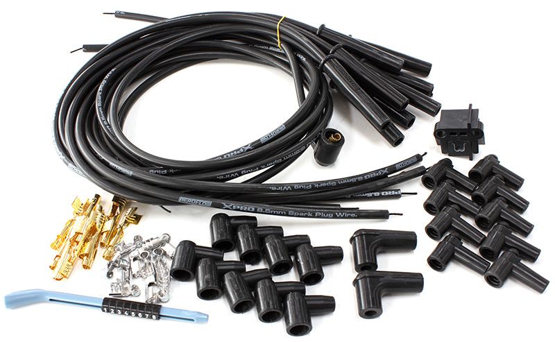 Xpro Universal 8.5mm V8 Ignition Lead Set with Multi-angle Boots, Black  Suit Standard & HEI Caps