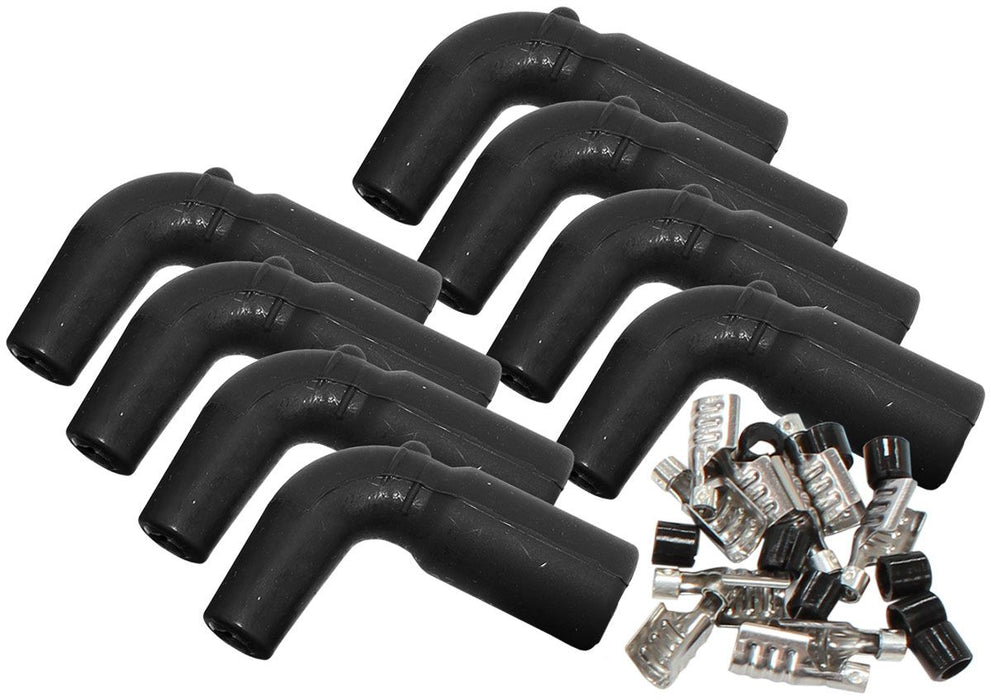 Xpro Silicone 90° GM LS Coil Boots & Terminals  Black, 8 pack