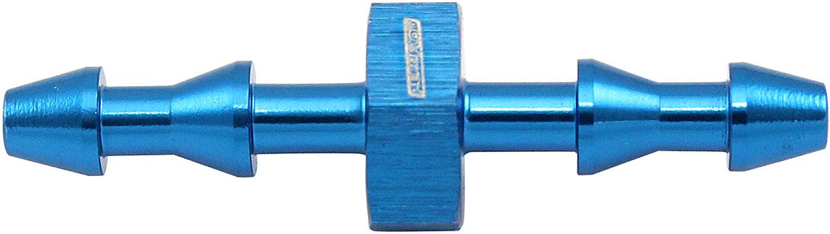 Male to Male 3mm (1/8") Barb Push Lock Adapter  Blue Finish