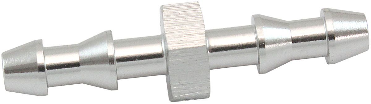Male to Male 4mm (5/32") Barb Push Lock Adapter  Silver Finish