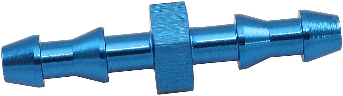 Male to Male 4mm (5/32") Barb Push Lock Adapter  Blue Finish