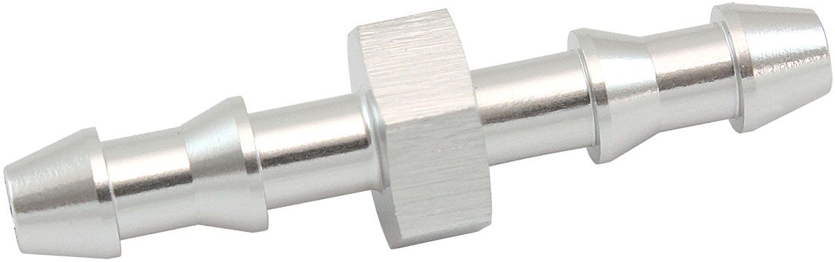 Male to Male 5mm (3/16") Barb Push Lock Adapter  Silver Finish