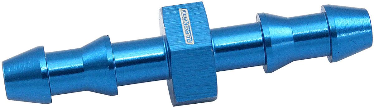 Male to Male 5mm (3/16") Barb Push Lock Adapter  Blue Finish