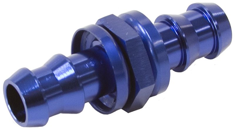 Male to Male Barb Push Lock Adapter 8mm (5/16")  Blue Finish
