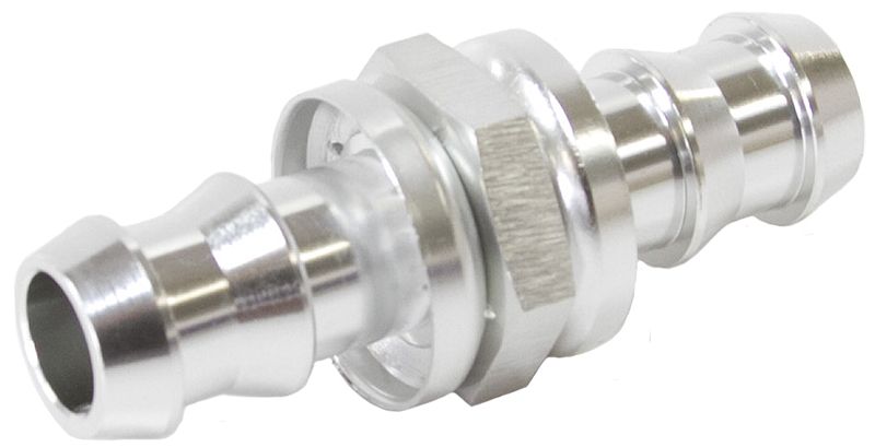 Male to Male Barb Push Lock Adapter -8 to -8  Silver Finish