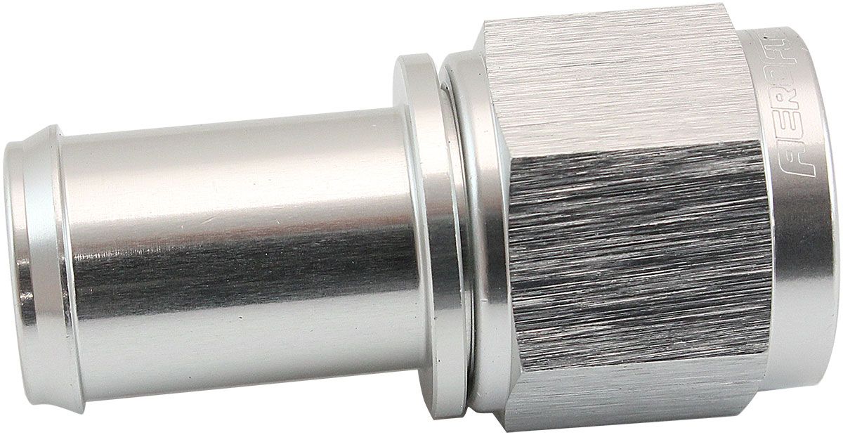 Straight Hose Barb 5/8" to -8AN Female  Silver Finish