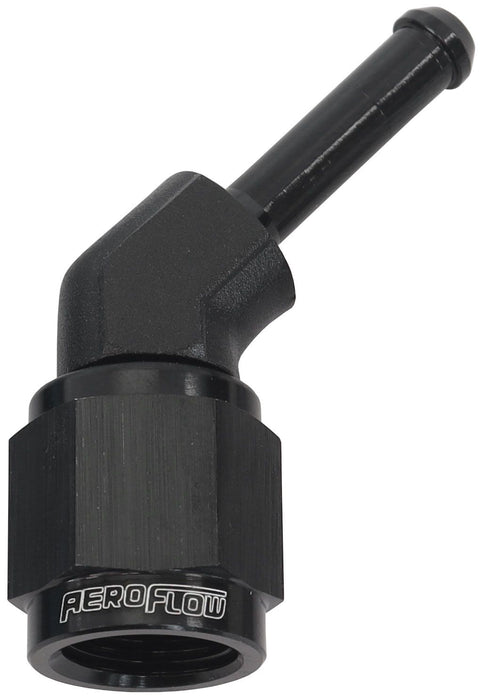 45° Hose Barb 3/16" to -4AN  Black Finish