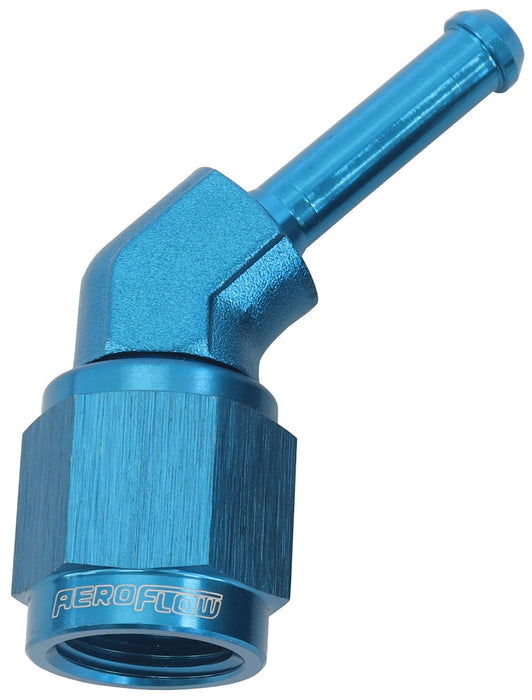 45° Hose Barb 3/16" to -4AN  Blue Finish