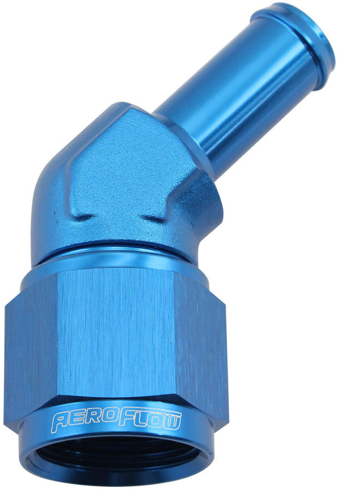 45° Hose Barb 1/2" to -10AN   Blue Finish