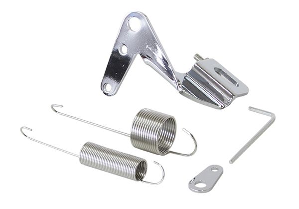 Stainless Steel Throttle Cable Bracket - Chrome With Return Spring
