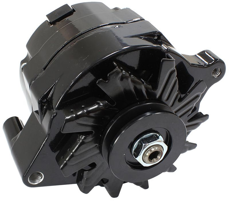 Ford Alternator - Black Finish  140 AMP, 1 Wire, Internal Regulator, Single V Groove Pulley
