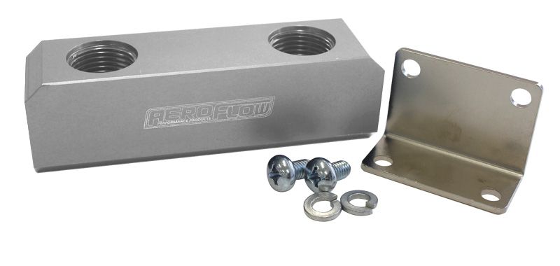 Billet Log Type Fuel Block -10ORB  Silver Finish