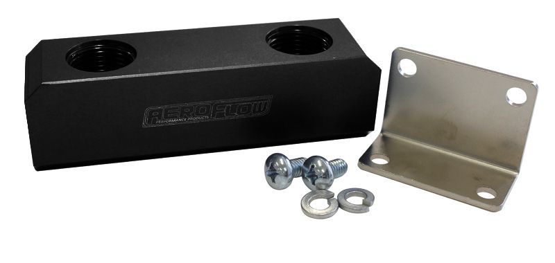 Billet Log Type Fuel Block -12ORB  Black Finish