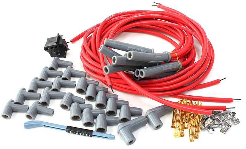 Xpro Universal 8.5mm V8 Ignition Lead Set with Multi-angle Boots - Red Suit Standard & HEI Caps