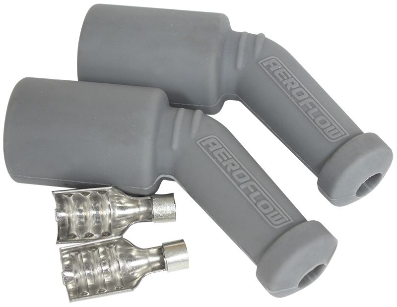Xpro Silicone 45° GM LS Coil Boots & Terminals  Grey, 2 pack