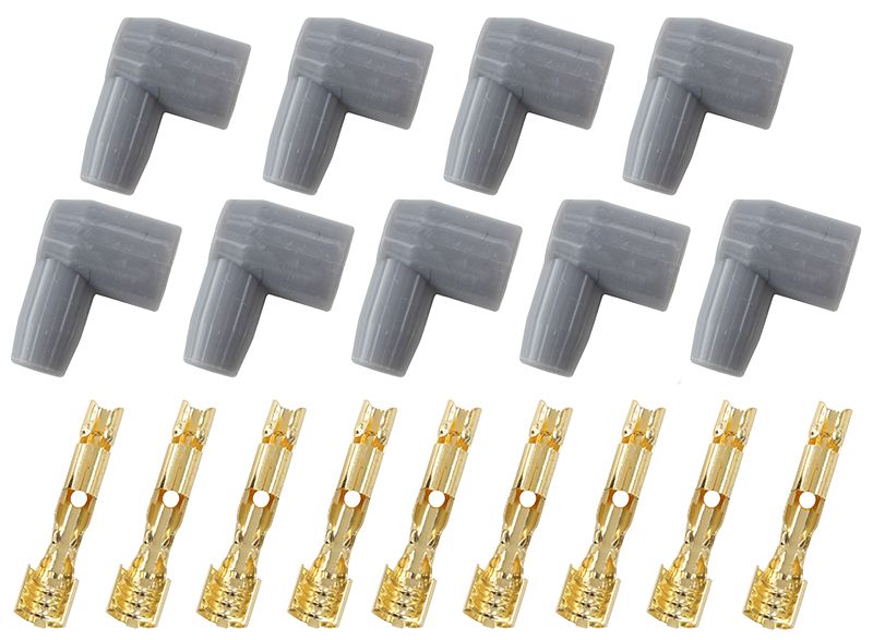 Xpro Silicone 90° Socket Style Distributor/Coil Boots & Terminals  Grey, set of 9