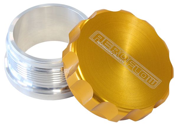 2-1/2" Billet Aluminium Weld-On Filler with Gold Cap