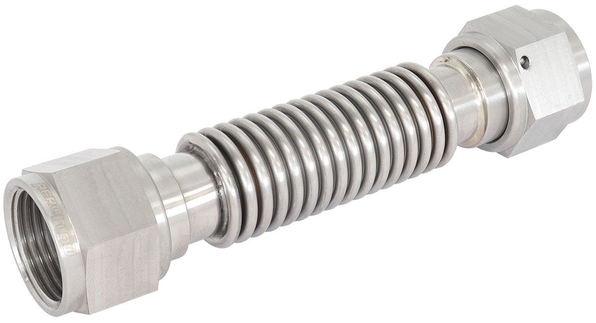 '-12AN Flexible Turbo Drain Hose, 150mm Long 304 Stainless Steel. 5.9" (150mm) Overall Length