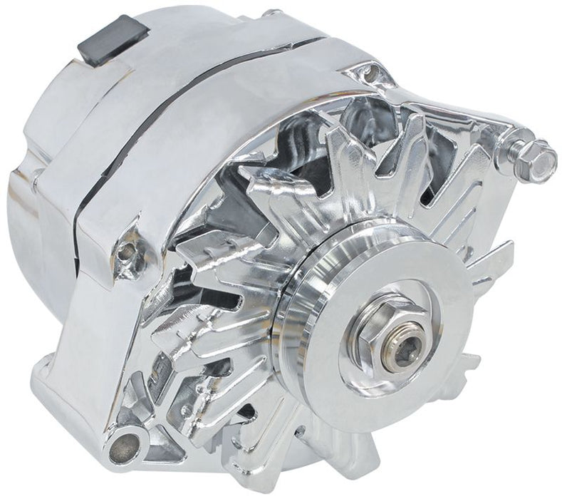 120amp Chev Style 1-Wire Alternator  Chrome Finish